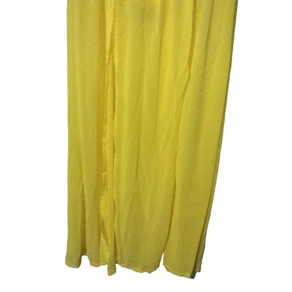 Yellow Elastic Waist Split Maxi Skirt Swim Bottom Size XL - Picture 5 of 11